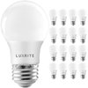 Luxrite A15 LED Light Bulbs 7W (40W Equivalent) 600LM 3000K Soft White Dimmable E26 Base 16-Pack LR21351-16PK